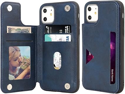 Amazon Iphone11 ケース カード収納 Icカード収納 軽量 スタンド機能 耐衝撃 滑り防止 背面カード収納 携帯カバー アイフォン 11ケース通用 6 1インチ ネイビー 家電 カメラ オンライン通販