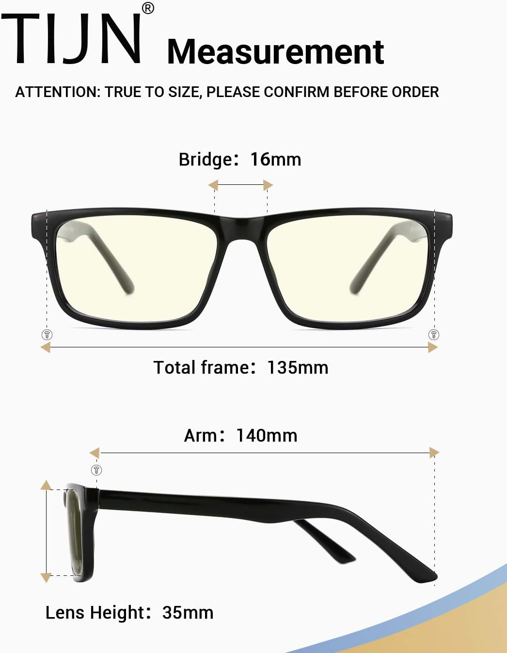TIJN Anti UV Glare Blue Light Blocking Reading Glasses Square Eyeglasses for Men Women