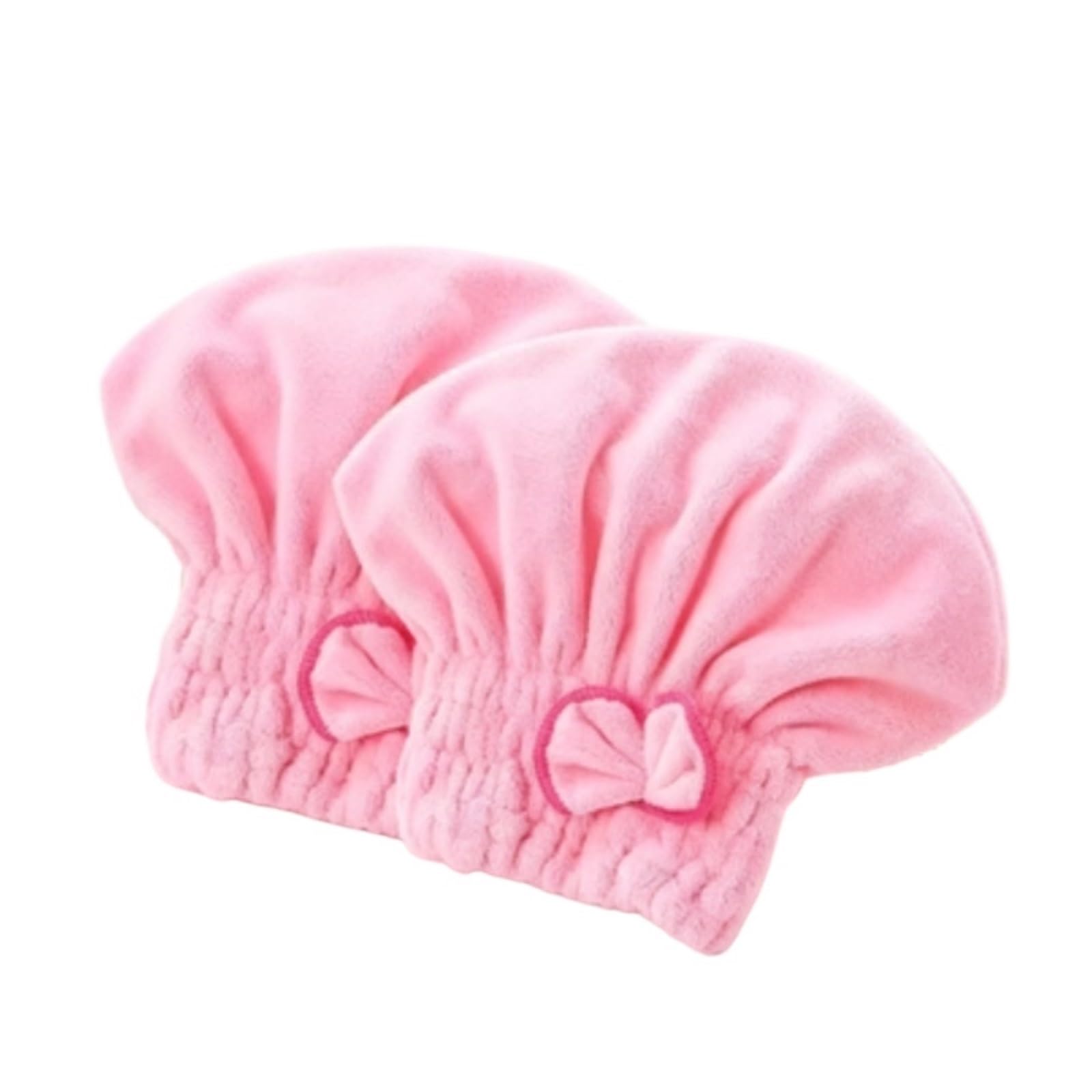 2Pcs Microfiber Hair Drying Towel(2pcs Pink)
