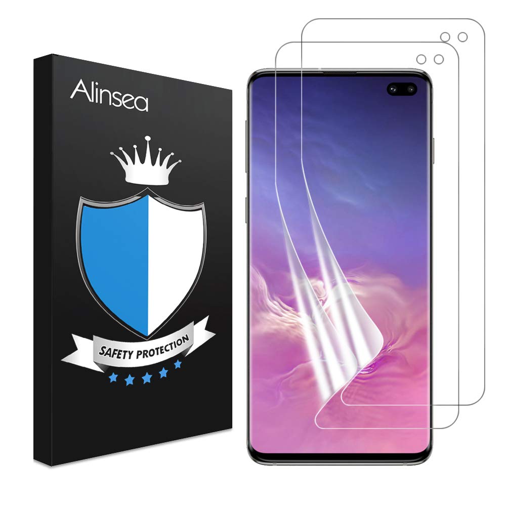 Alinsea Screen Protector Compatible for Galaxy S10 Plus/+ [2Pack] [Support Fingerprint Sensor