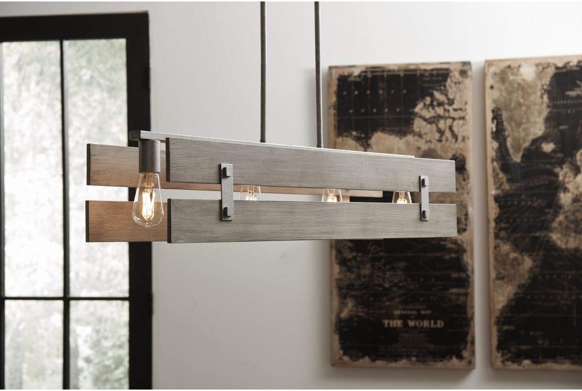 Progress Lighting Hemsworth Collection 4-Light Coastal Chandelier Light Galvanized
