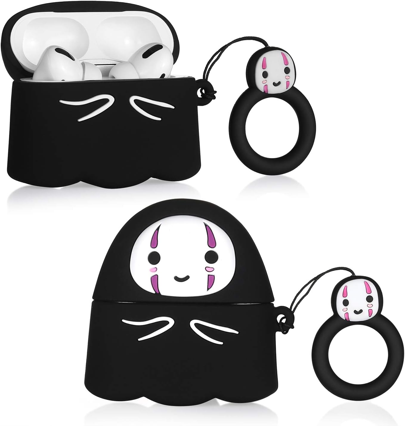 2 PCs Airpod Case for Airpod pro, Protective Silicone Cartoon Fashion Cute Design, Cool Fun Funny Headphone Accessories Cases for AirPods