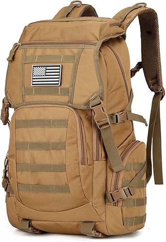 Lovelinks21 Militar MOLLE Mochila al aire libre senderismo mochila táctica equipo táctico paquete de asalto para acampar entrenamiento, Caqui,