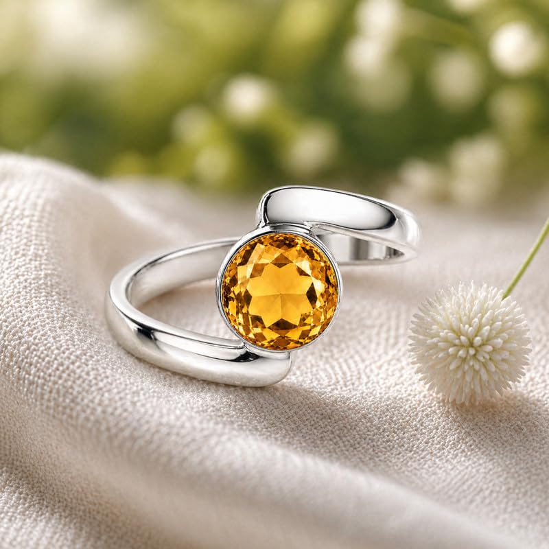 Wiesen Meadows Bypass-Ring für Damen, 925er-Sterlingsilber, runder Statement-Ring, minimalistisch, handgefertigt, Schmuck, Geschenk, R-25