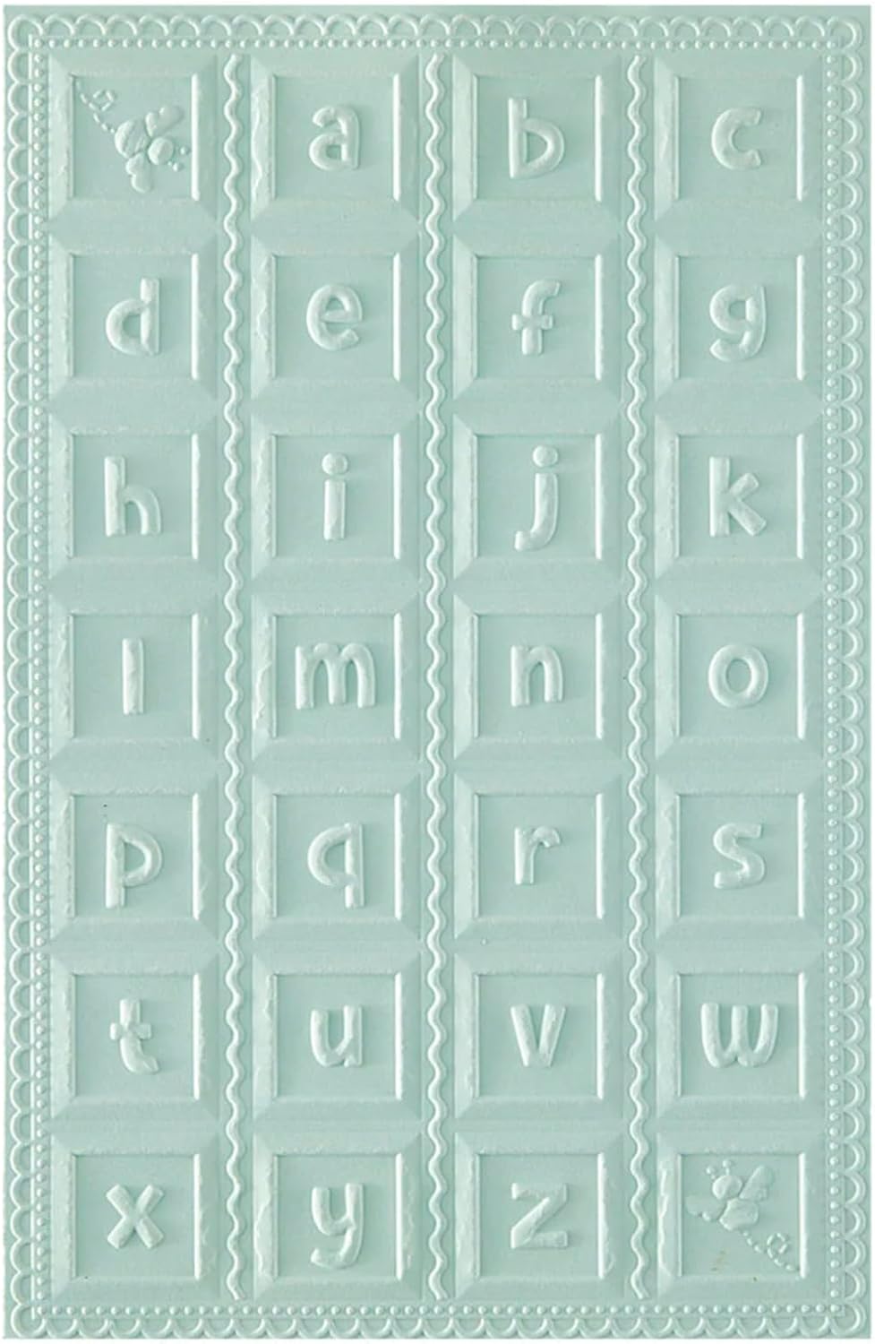 Spellbinders Classic Pooh Baby Blocks 3D Embossing Folder, Alphabet Letters Design, 5.5x8.5 Inches