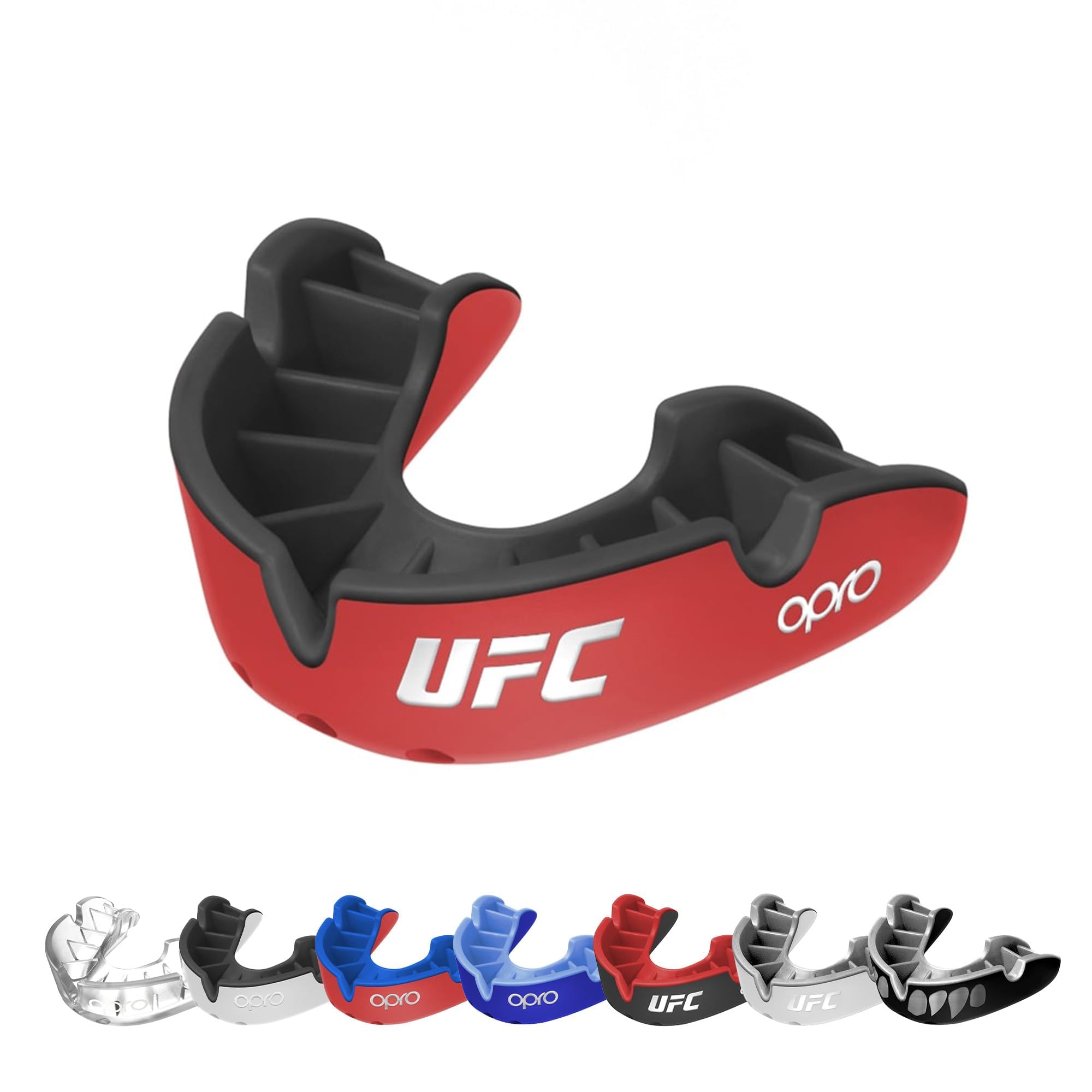 OPRO UFC Silver Level Mouth Guard – Moldable Mouthguard with Multi-Layer Protection for Boxing, Hockey, Rugby, MMA, jiu Jitsu, & Football Mouthpiece - Includes Mouth Guard Case (Adult, Red/Black)-picture-23