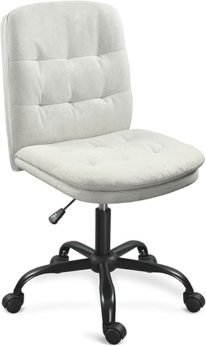 Miniatura 8 de Silla de escritorio para oficina en casa cómoda, silla cruzada sin brazos con ruedas, silla de tocador, sillas de oficina, giratorias, altura