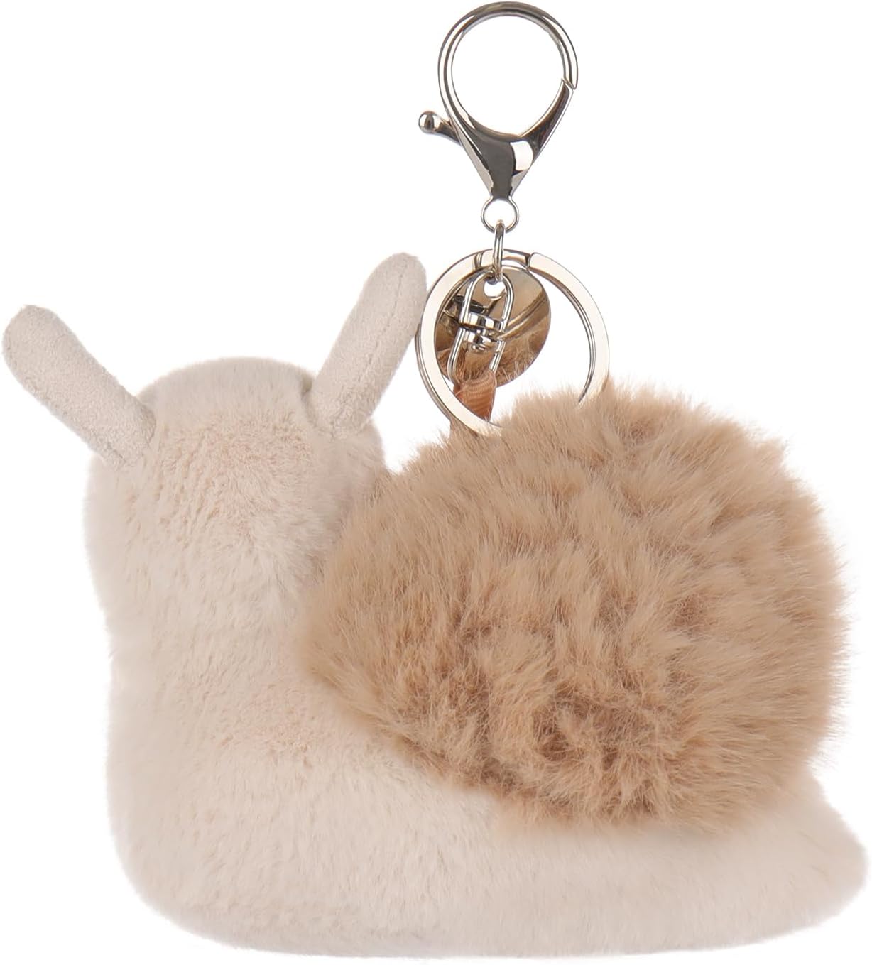 Apricot Lamb Brown Lazy Snail Keychain Cute Keychain, Soft Stuffed Plush Keychain Toys for Kids' Backpack, Purse, 4 Inches - Image 4