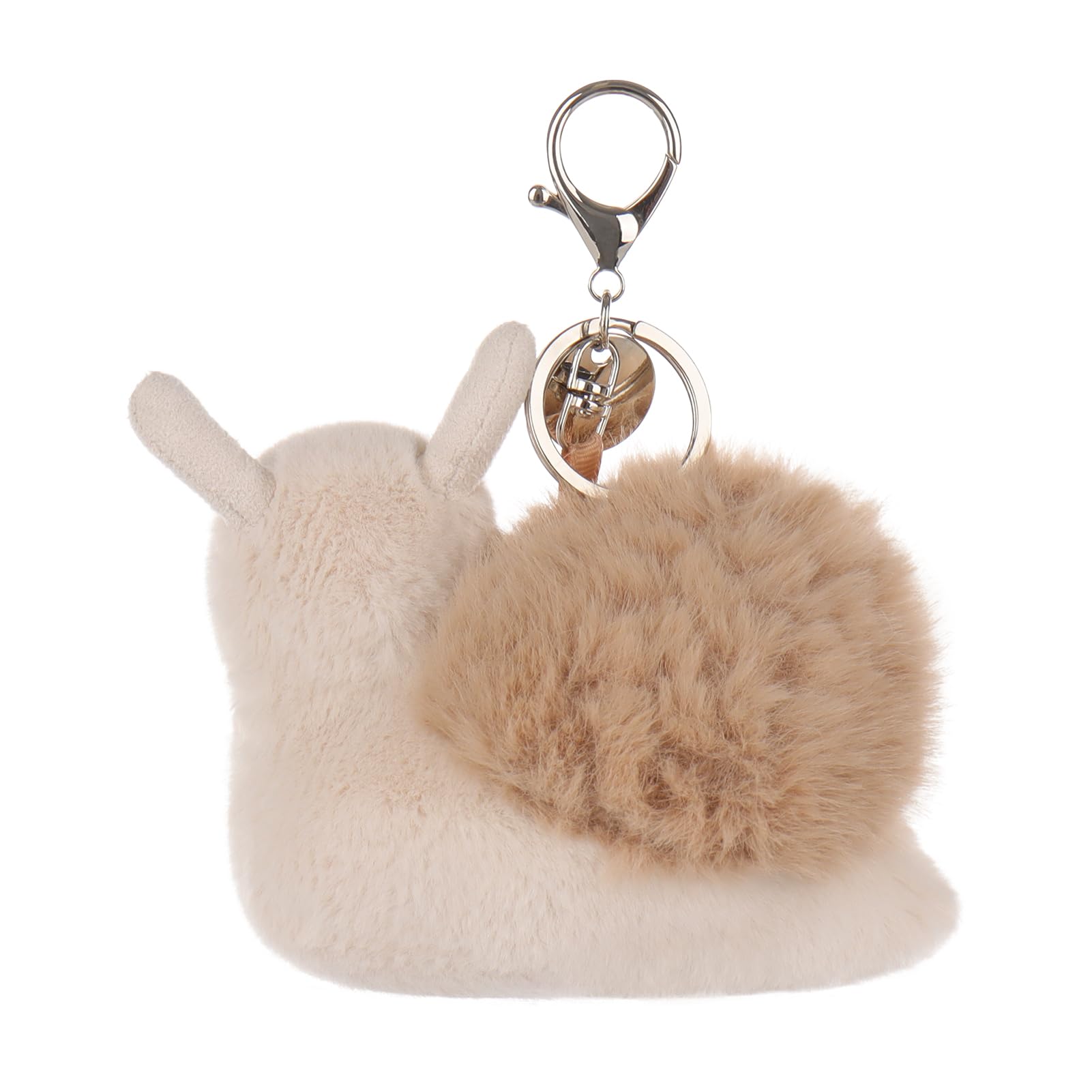 Apricot Lamb Brown Lazy Snail Keychain Stuffed Plush Keychain, Soft Plushies Cute Keychain Toys for Kids' Bag, Backpack, Purse, Brown 4 Inches - Image 3