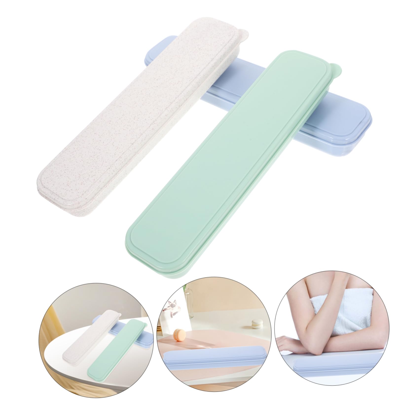 HOMSFOU 24stücke Teiliges Tragbaren Kosmetik Und Pinsel-aufbewahrungsboxen Langlebigem Pp-Material Für Reisen Und Unterwegs Himmelblau Und Sanftem Grün