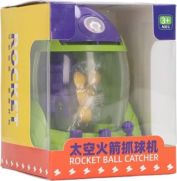 Mini Space Claw Machine Portable Toy for Kids Tabletop Fun Accessories Colorful Design 12 Balls Included (Green)