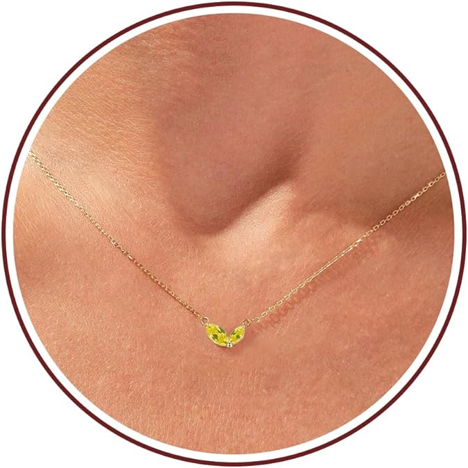 Birthstone Necklace for Women Dainty Gold Necklace with 2 Birthstone Christmas Stocking Stuffers Teen Girl Gifts Trendy Stuff Birthday Gift Moms 2025 Graduation Gift Adjustable Anniversary Jewelry for Daughter Girlfriend Friend
