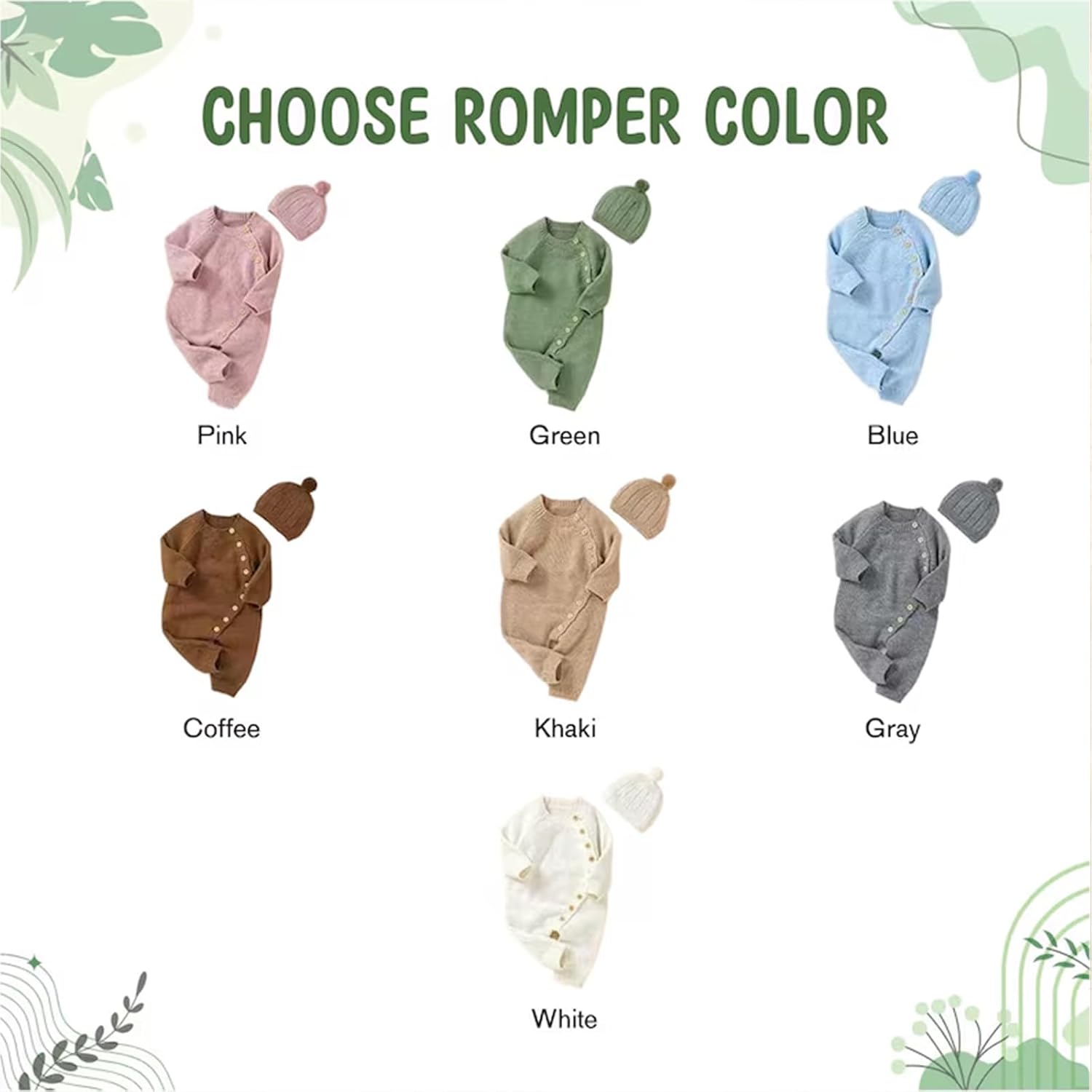 Personalized Baby Name Romper Set | Embroidered Newborn Cotton Coming Home Outfit | Custom Infant Jumpsuit