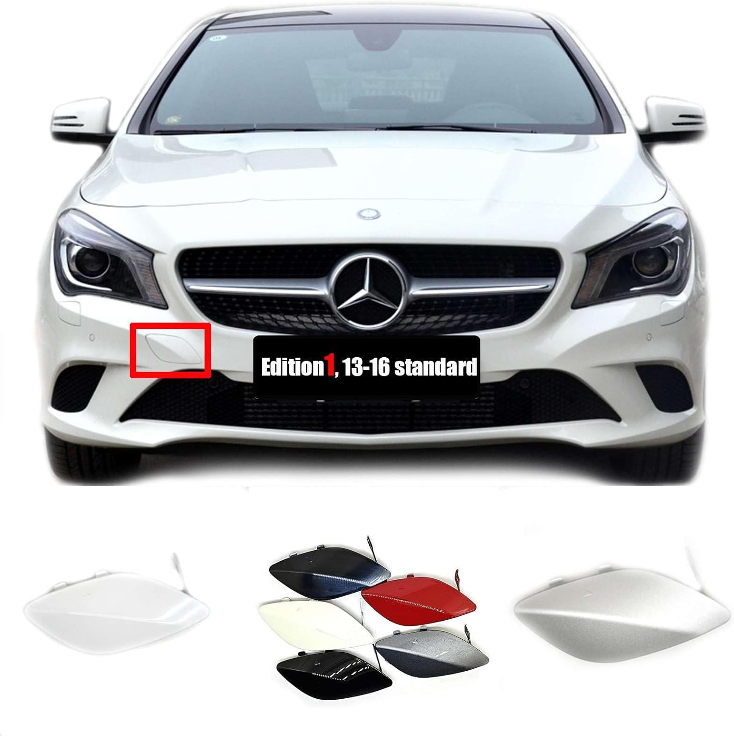 Front Tow Cover Fit 12-15 Mercedes-Benz CLA-Class Coupe W117 for CLA180 CLA200 CLA220 CLA250 2012 2013 2014 2015 Bumper Hook Eye Cap