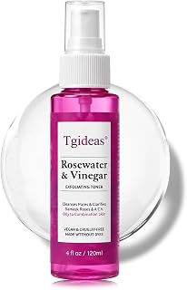 Tgideas Rosewater & ACV Toner, Oil Control Hydrating Face Mist, 4.0 Fl Oz | Hydrates, balances skin pH, minimizes pores, controls oil, and helps clear blemishes for a fresh, smooth complexion
