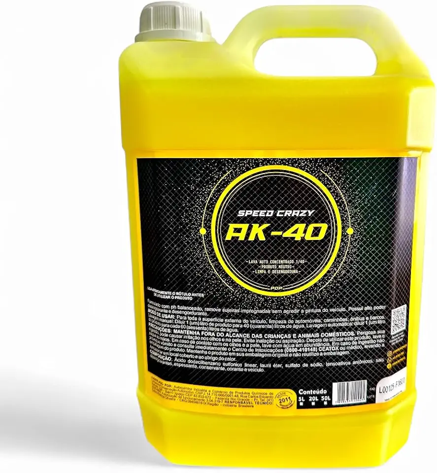 Shampoo Automotivo AK-40 Concentrado 5 Litros Speed Crazy