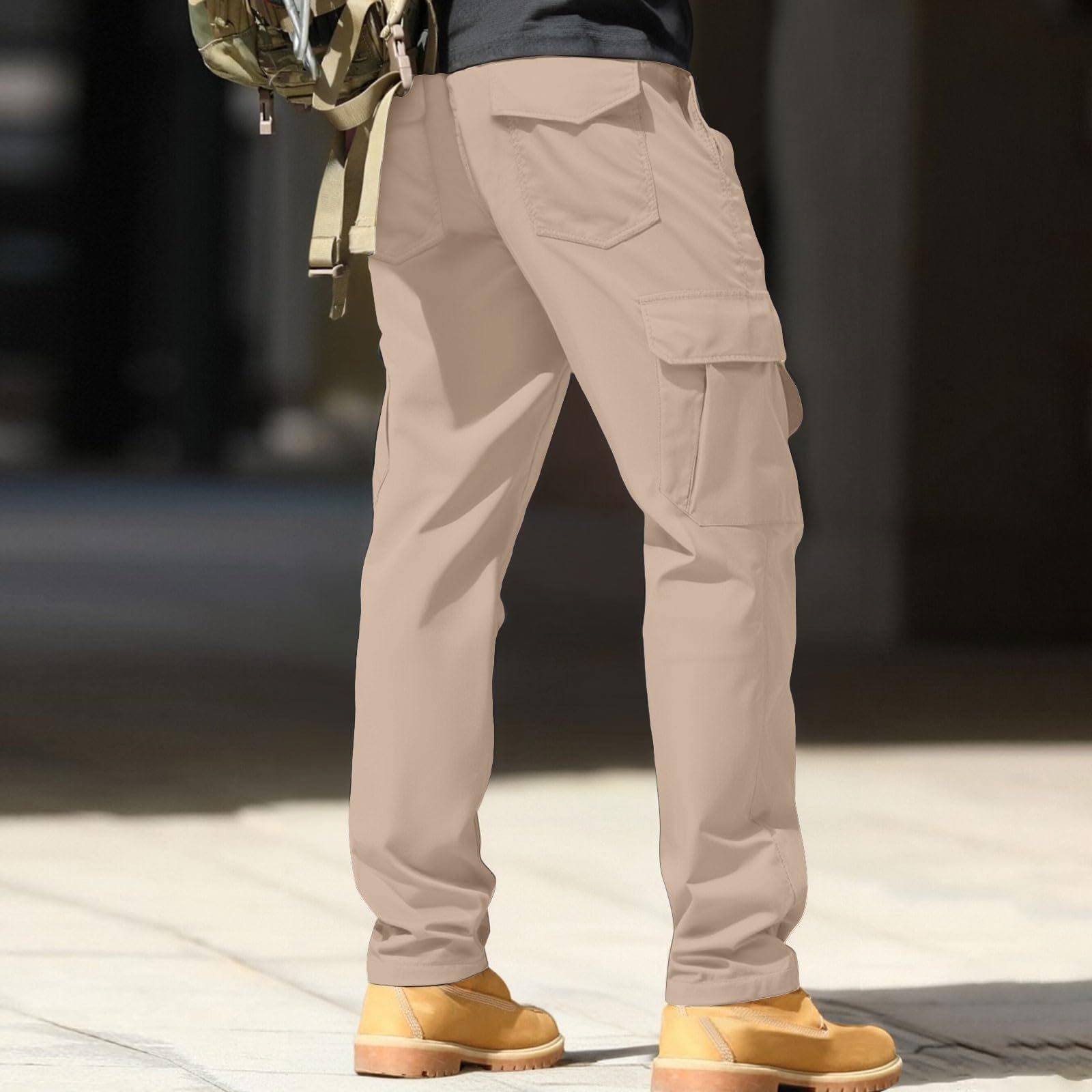 YRxUIAI Pantalon tactique pour homme Pantalon de jogging jambe droite Pantalon de randonnée Imperméable Léger Combat Cargo Pantalon de travail