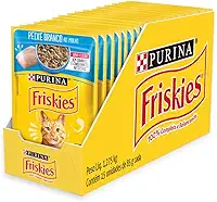 Pack Ração Úmida Friskies Para Gatos Adultos Sabor Peixe Branco Ao Molho - Com 15 Sachês 85g