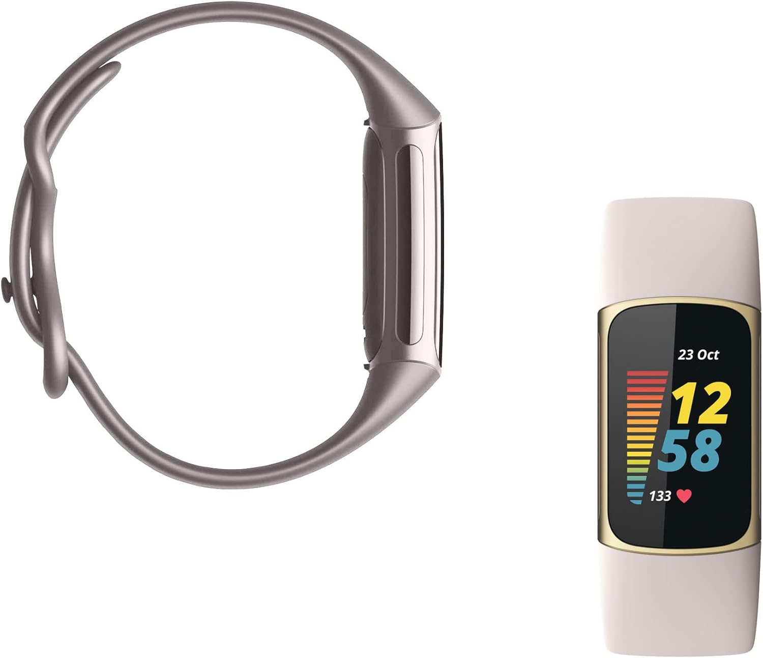 Fitbit Charge 5 Advanced Fitness & Health Tracker with Built-in GPS, Stress Management Tools, Sleep Tracking, 24/7 Heart Rate and More, One Size (S &L Bands Included) (Renewed)