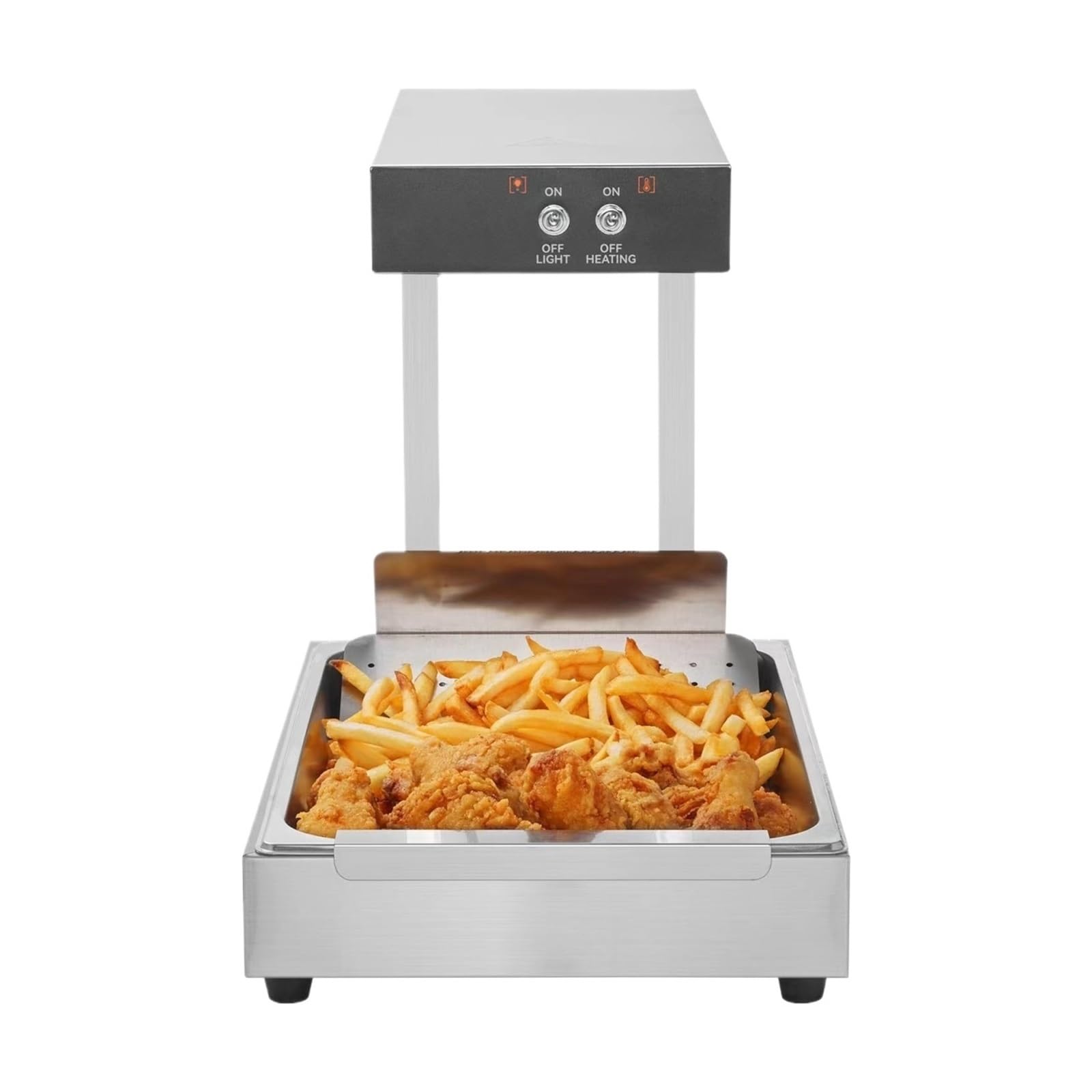 Réchauffeur Électrique D'affichage De Frites 750W, Lampe Chauffante Commerciale For Aliments, For Buffet, Cuisine, Restaurant, Chauffe-puces Assure Une Chaleur Constante