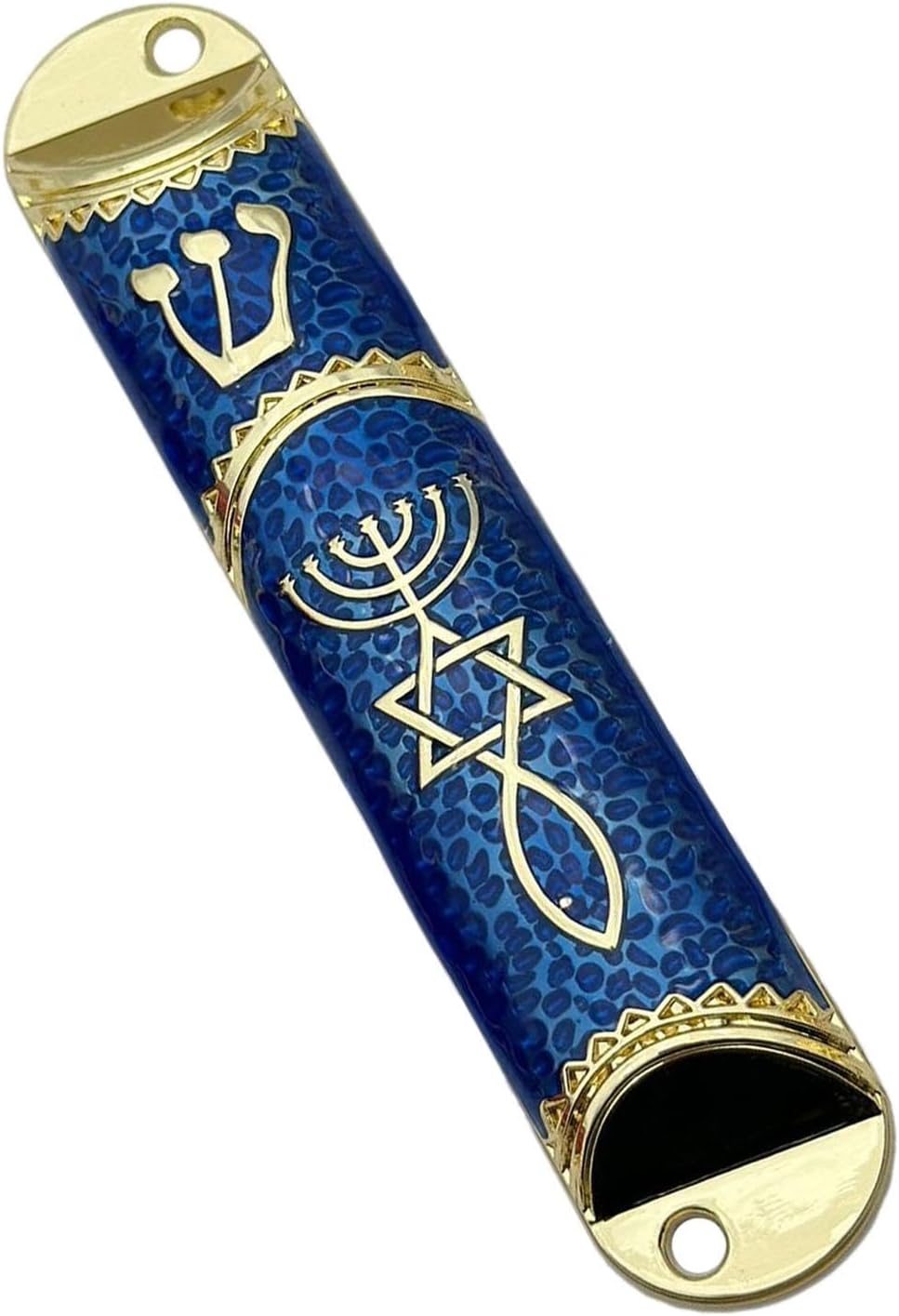 SECRET DESIRE 4.1inch Jewish Mezuzah Case Cover Door Ornament for Welcoming and Protection Blue