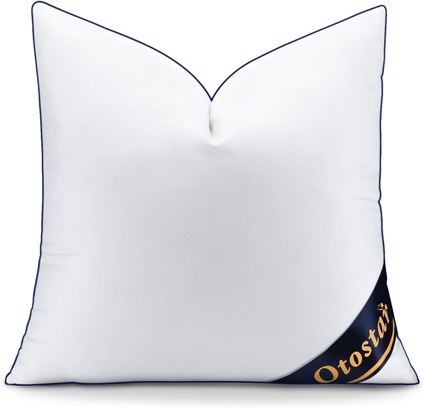 OTOSTAR 18x18 Down Alternative Fill Throw Pillow Insert, Soft Fluffy Synthetic Down Pillow Insert with 100% Cotton Cooling Cover Decorative Throw Pillow for Sofa Couch Bed