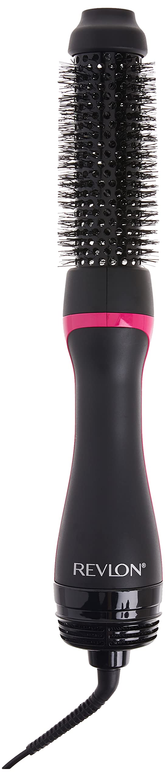 Revlon RVDR5292F One-Step™ Root Booster with Ionic Technology, 1.5 Inch Round Brush Ionic Hair Dryer, Hair Styler, 3 Heat/Speed Settings, Travel Friendly, All Hair Types, Less Frizz, Shiny Hair, Black