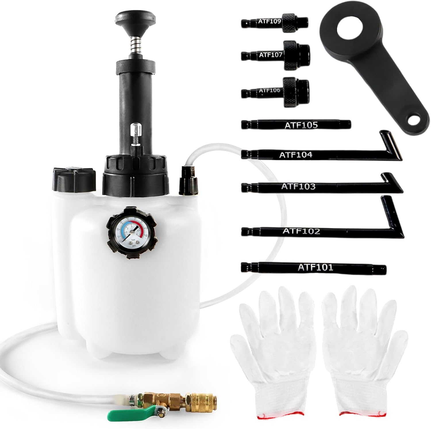 Transmission Fluid Pump, 3L Manual Automotive Oil Pump Extractor, Fluid Transfer Pump Tool Oil Filling System with Adapters Oil Pump Extractor