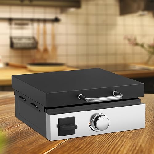 Miniatura 6 de Capucha de cubierta dura con asas de acero inoxidable y pantalla de viento para Blackstone 22 pulgadas, cubierta de parrilla 5011 para parrilla