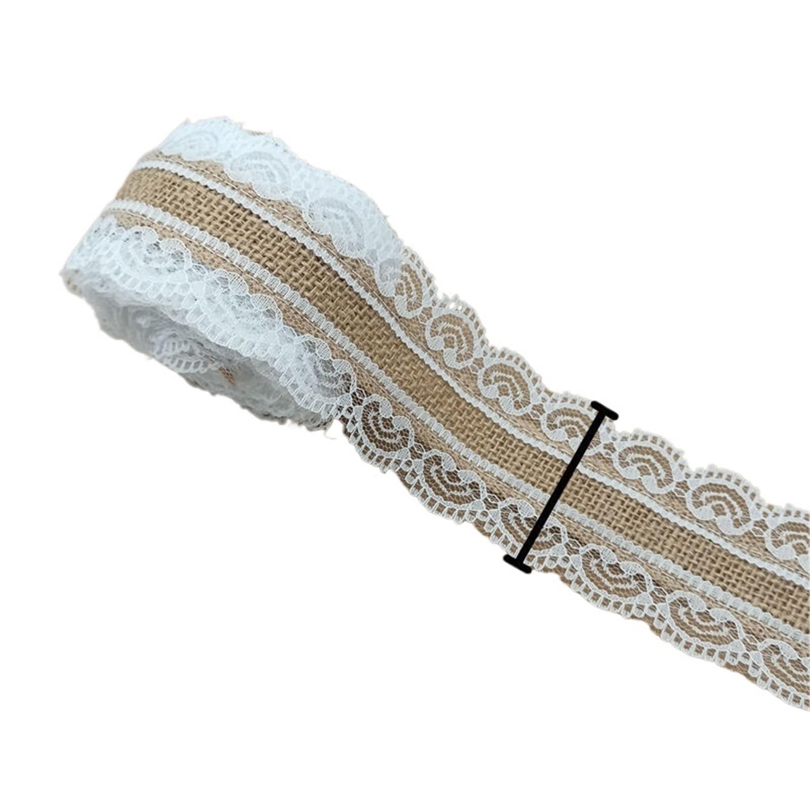 Hessian Roll 2M 5M Natural Jute Burlap Ribbon Rustic Vintage Wedding Decor Hessian Lace Roll Party Supplies DIY(5.7cm Brown,2M)