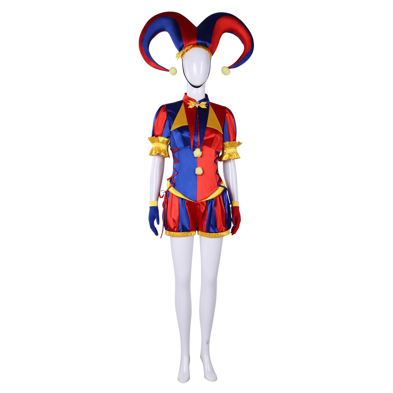 Amazing Circus Costume Pomni Costume Anime Character Fancy Dress Cartoon Circus Outifit for World Book Day,Carnival Halloween Cosplay Party
