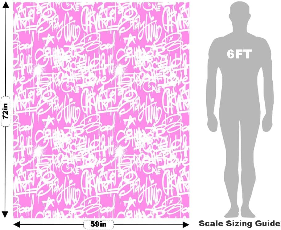 Rwraps Graffiti Pink Styling Matte Vinyl Film Wrap 59in x 27ft Vinyl Vehicle Car Film Sheet Roll