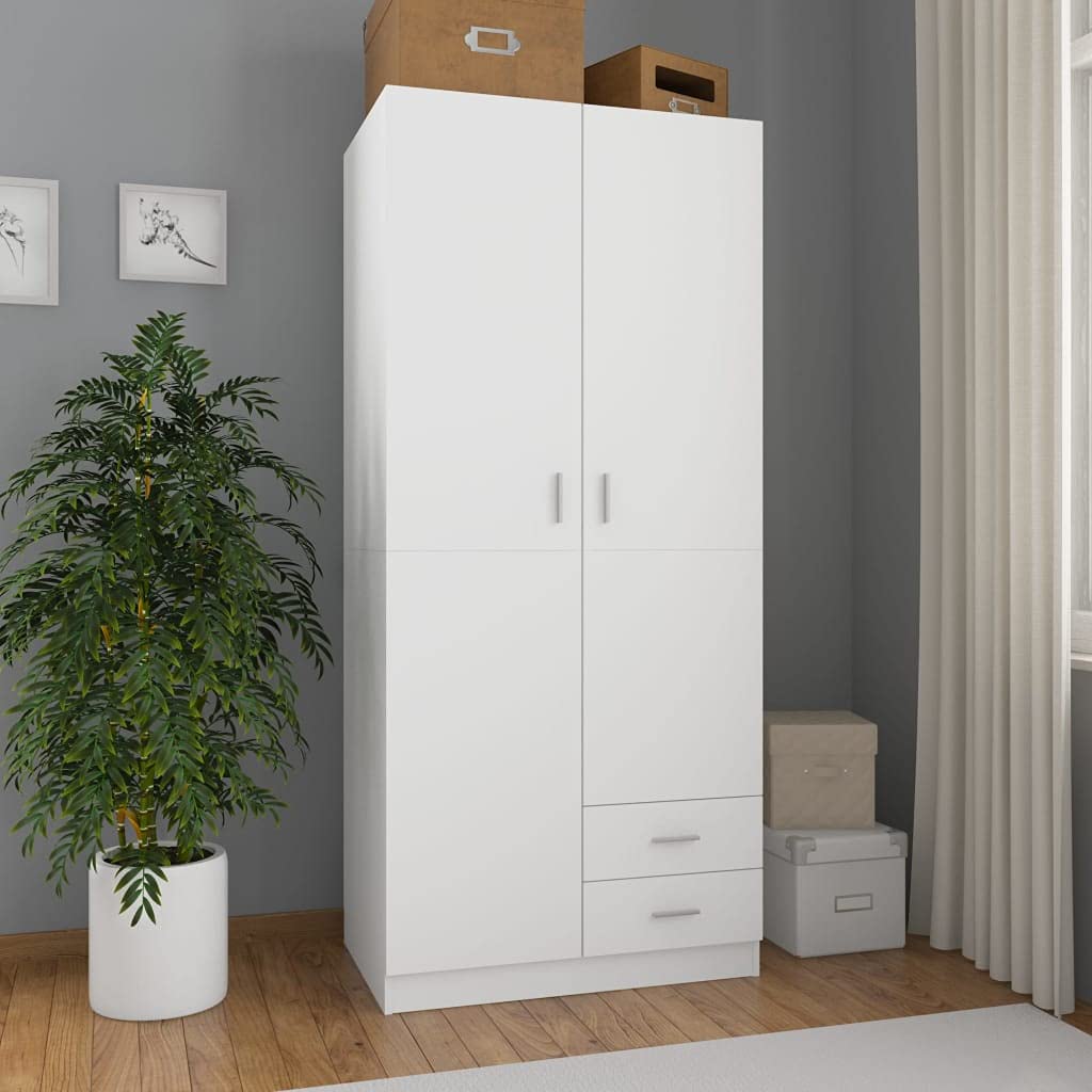 Refined Armario de Madera de ingeniería Blanco 80x52x180 cm