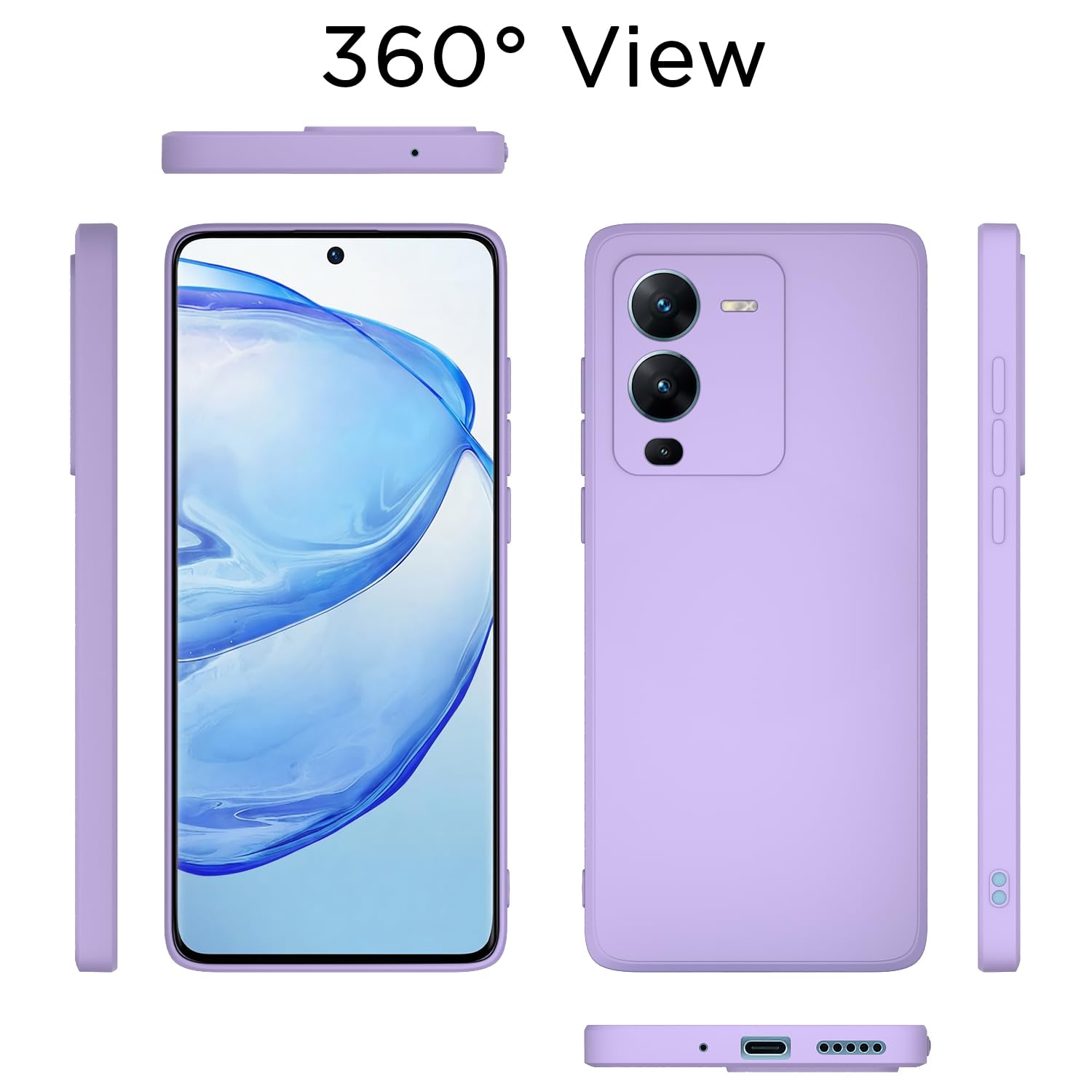 Vivo V25 Pro Case - Purple Silicone Bumper -4 Vivo V25 Pro Case - Purple Silicone Bumper -4