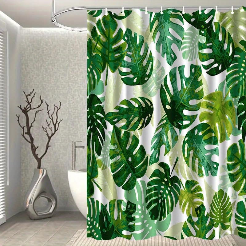 Rideau de douche feuilles pour transformer votre baignoire en oasis