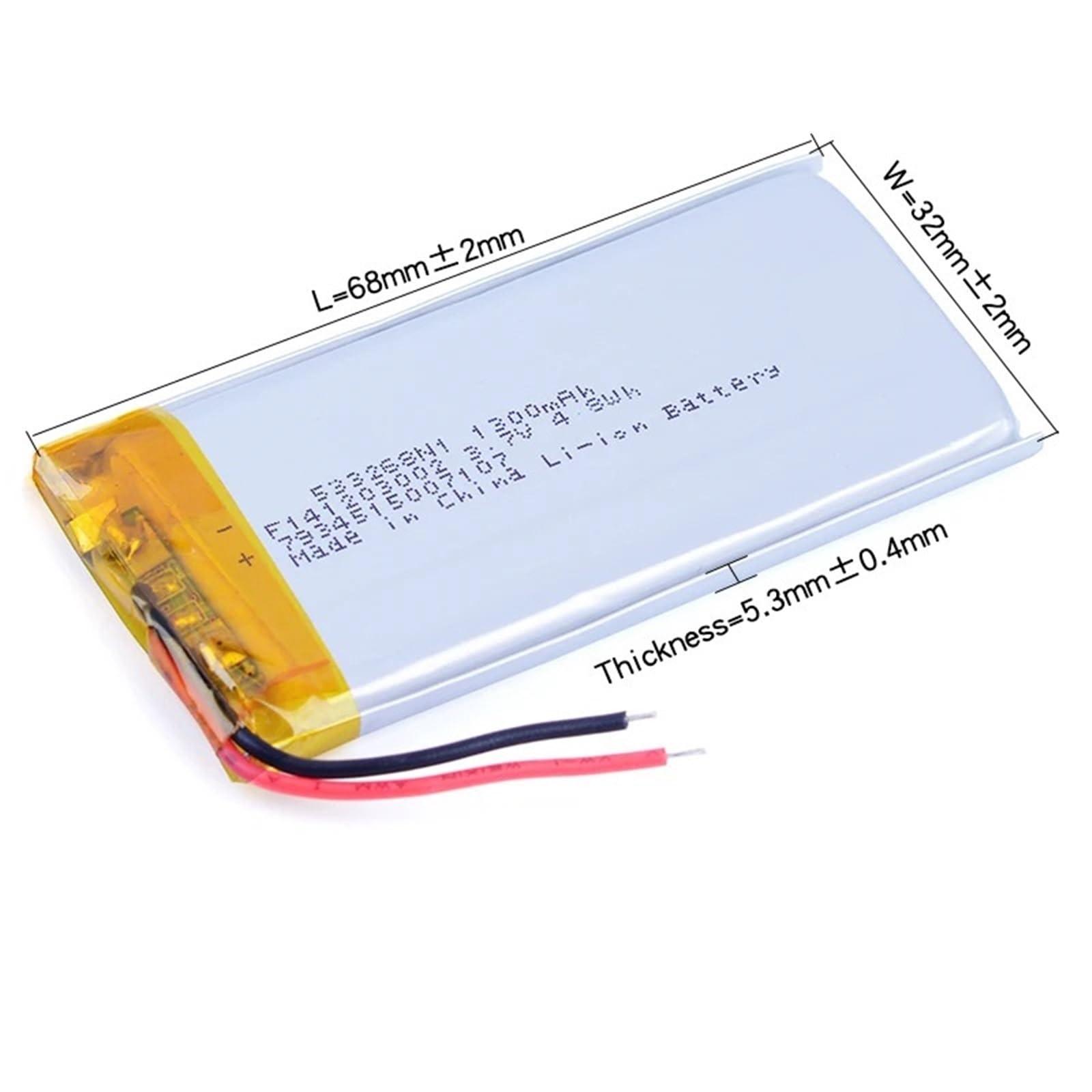 533268 3,7 V 1300 mAh (1 pièce)