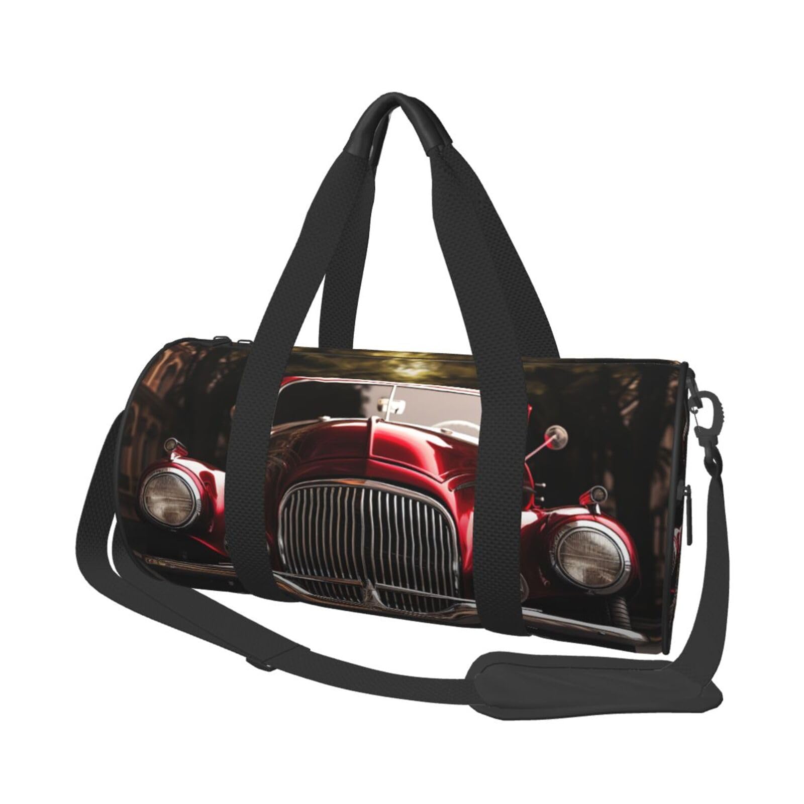 Classic Car Duffel Bags for Women Men, Foldable Travel Totes Bag for Airplane Essentials, Weekender Overnight Bags Large Sport Gym Bag Carry On Luggage Bag with Strap