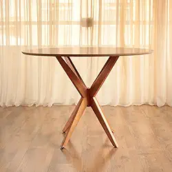 Mesa de Jantar Redonda Base Estrela Tampo de BP 18mm com Acabamento Texturizado - 108cm