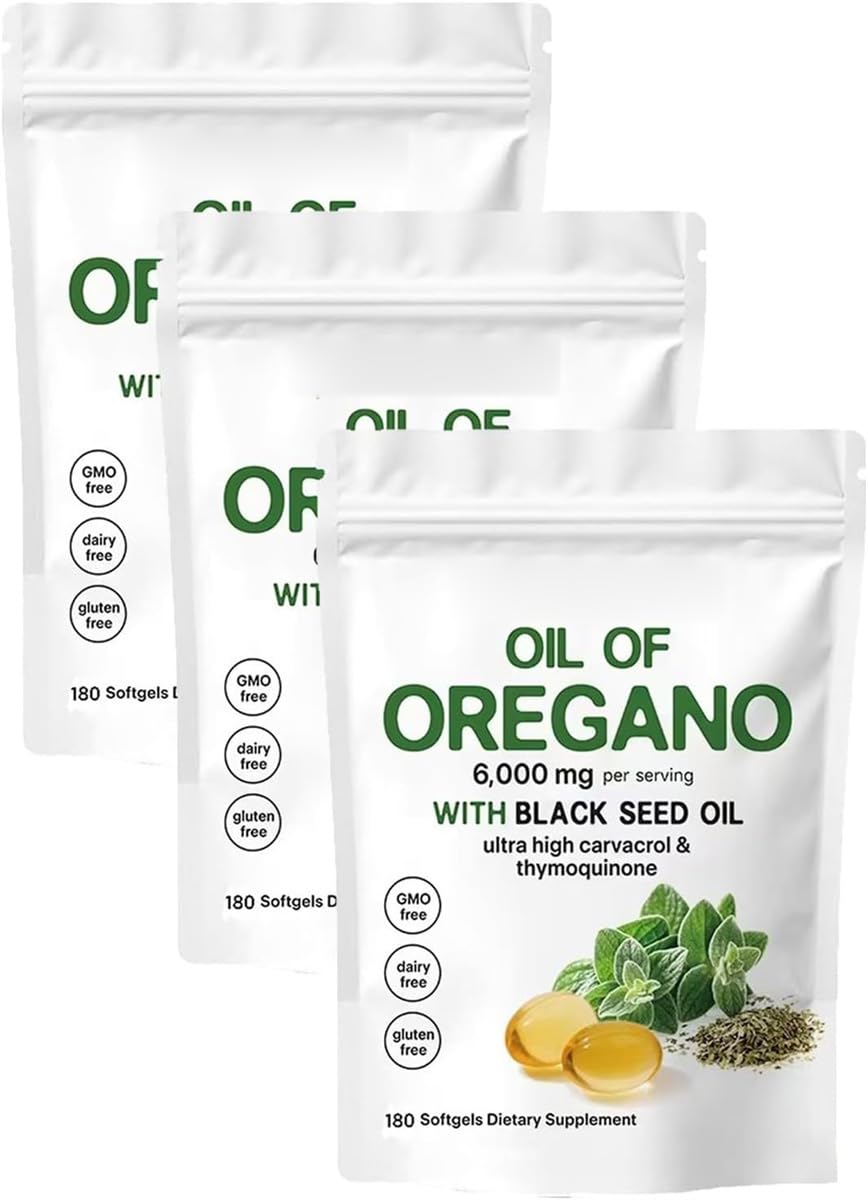 Huile résilia d'origan Softgels, huile Resilia d'origan avec 6000 mg d'huile de graines noires, immunité naturelle, facile à avaler, riche en nutriments, expérience de bien-être améliorée (3)