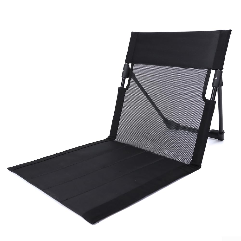 LUCKCDUO Low Profile Beach Chair, Outdoor Portable Folding Chair, Beach Lounger, Featuring Mesh Backrest And Sturdy Aluminum Frame, for Beach Garden Patio Lawn Poolside(Black)