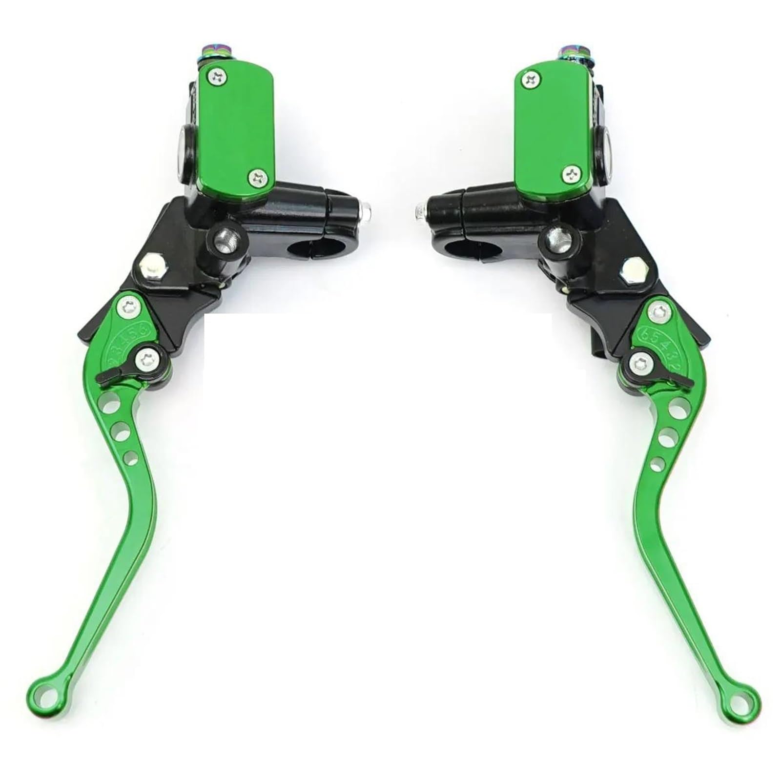 Kit d'embrayage Hydraulique Universel pour Guidon Moto De 7/8 Pouces 22 Mm Kit Tuyau Huile Maître-Cylindre De Frein Frein Main Embrayage Leviers(Green Kit)