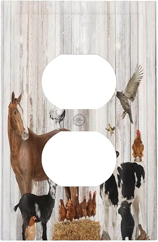 Vista 1037 de Cubiertas decorativas de salida de estrella de mar playera, tablero de madera azul de concha de mar de 1 banda, decoración individual GFCI, placa