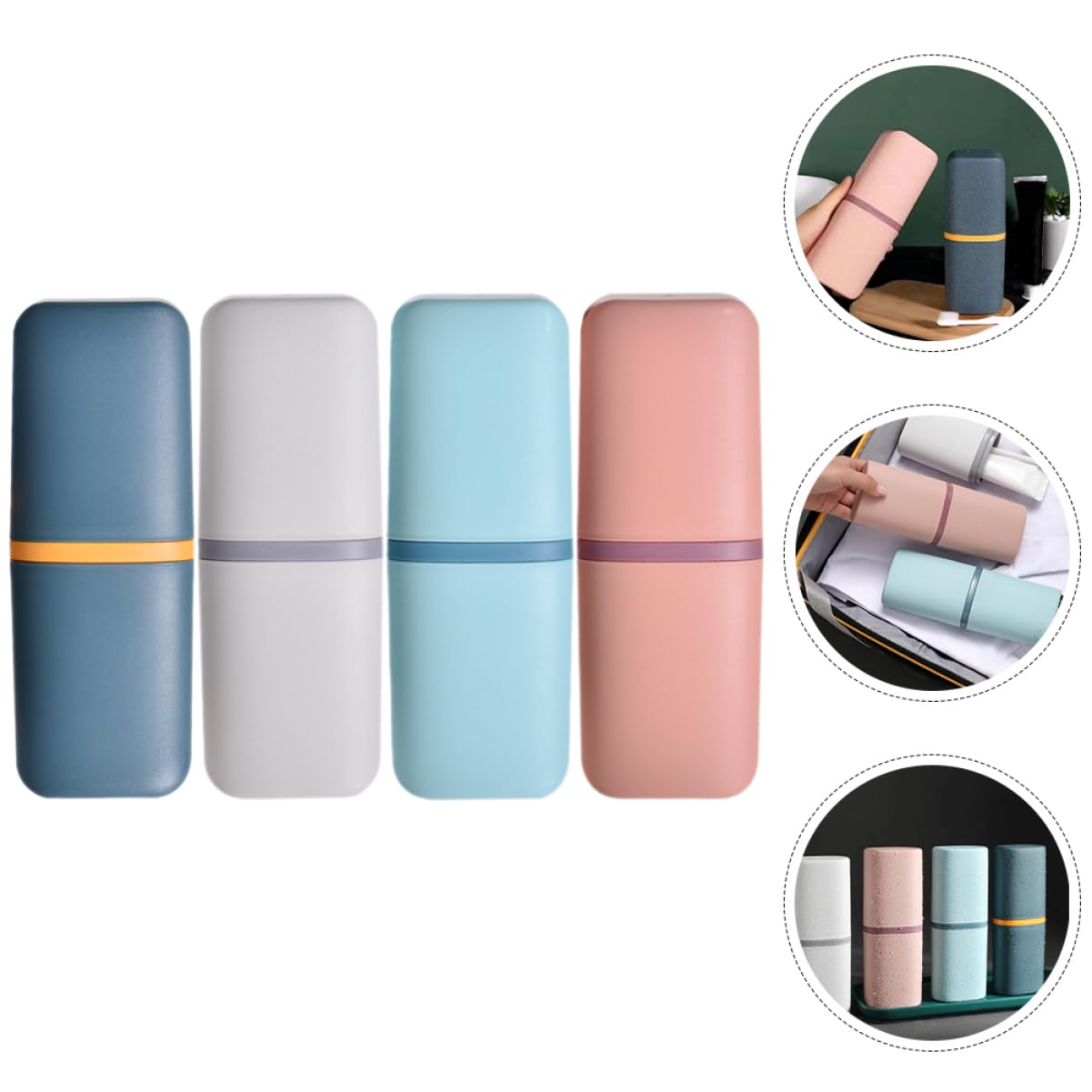 PRETYZOOM 4 Juegos Estuche De Viaje para Cepillos De Dispensador Accesorios De Viaje Soporte para Cepillos De Recipiente Portátil para Pasta De 4 Uds * 4