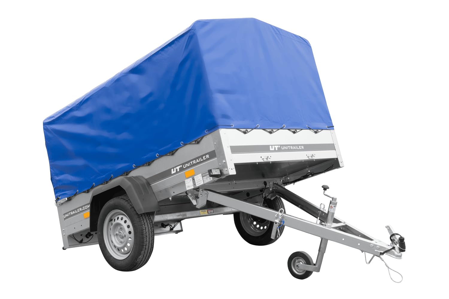 Anhänger mit Plane Garden Trailer 201 Kipp [mit Stützrad, Blauer Hochplane und Hochspriegel]
