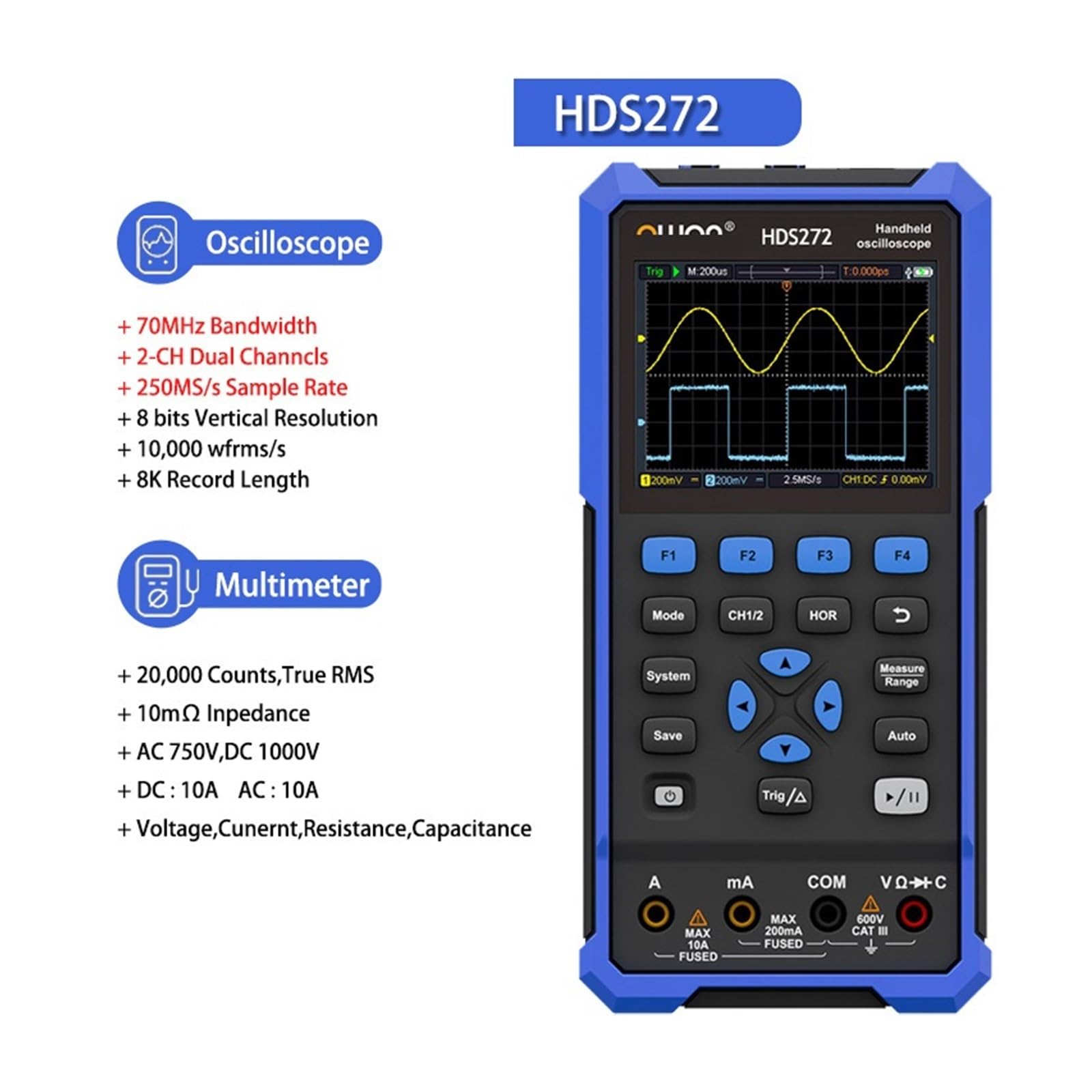 Amazon.com: Boartechs HDS272 HDS272S Handheld Digital Oscilloscope