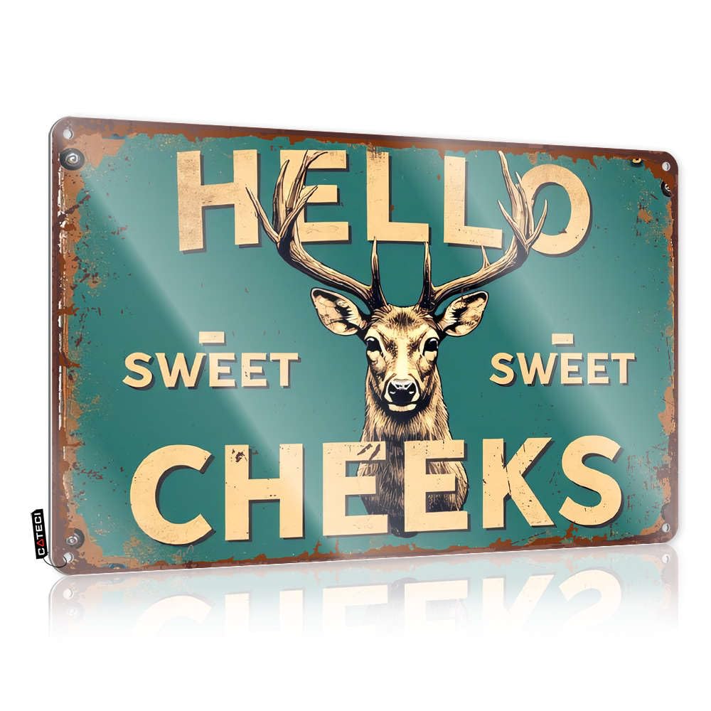 Funny Patio Decor Hello, Sweet Cheeks! Tin Sign Backyard Bar Sign Backyard Bar Decor(20X30CM)