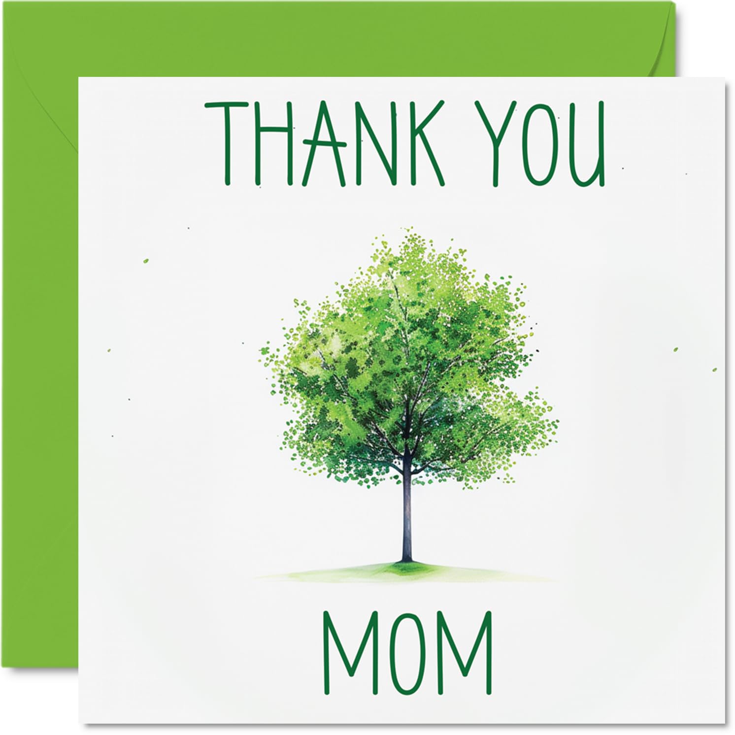 Thank You Cards for Mom - Colourful Green Tree - Thankyou Cards for Her Women, Heartfelt Appreciation Card, 145mm Thank You So Much Greeting Gifts