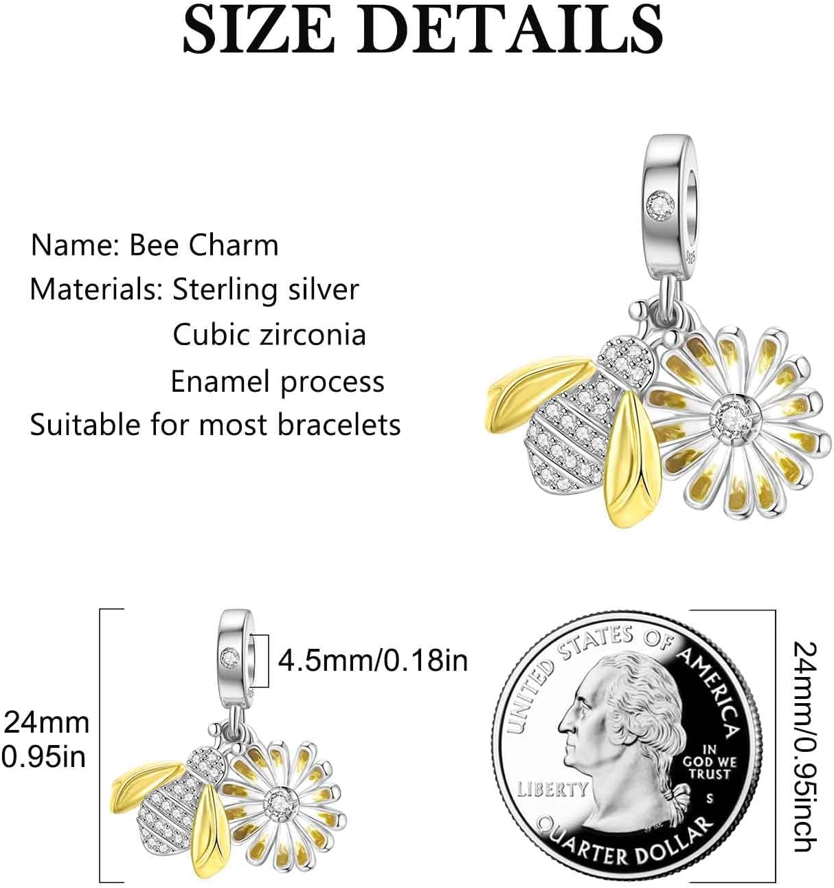 SEVENWELL Charms for Pandora Bracelets Travel Ocean Bees Airplane Lipstick Butterfly Evil Eyes Bead Charm Collection for Women 925 Sterling Silver Pendant Dangle Jewelry - Image 3
