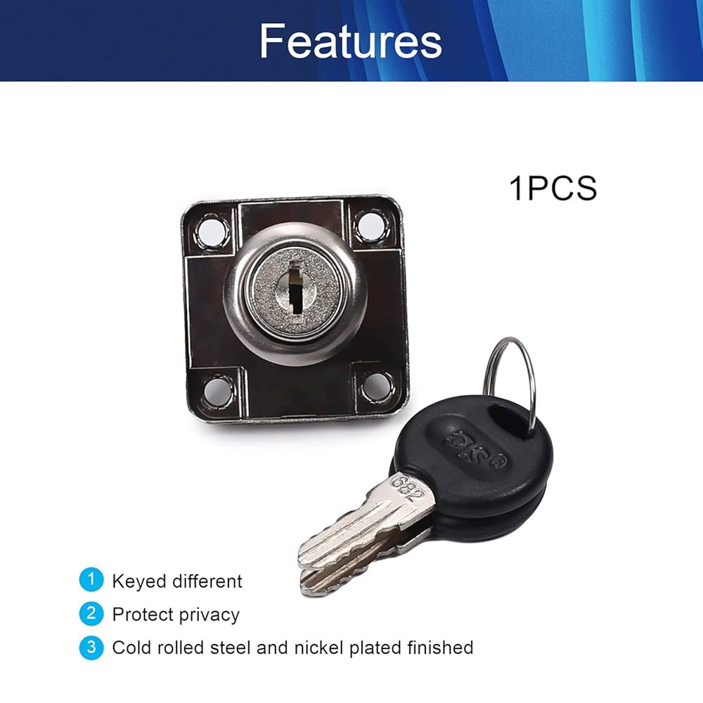 Amazon | MroMax 引き出し錠 鍵2つ付き シリンダー錠 シリンダー