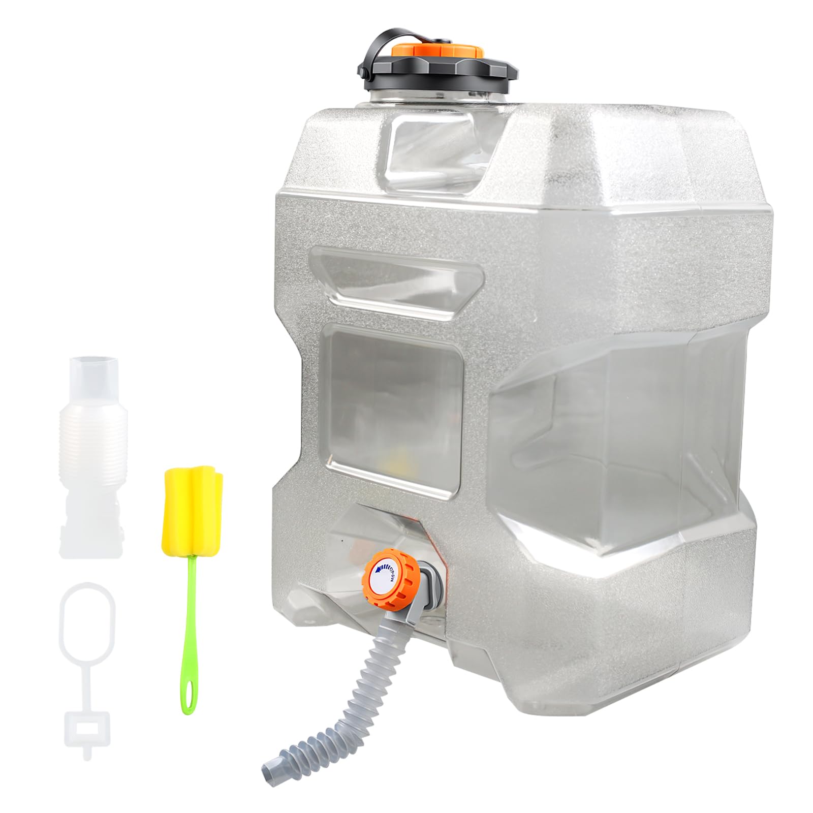 Tanica dell'acqua da 18 l con rubinetto e manici, compatibile con pompe dell'acqua elettriche, senza BPA, serbatoio dell'acqua portatile per campeggio, attività all'aperto, pesca, feste, camper